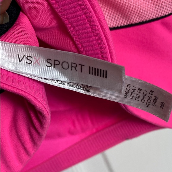 Victoria's Secret VSX Hot Pink and Black Longline Sports Bra - Picture 2 of 7